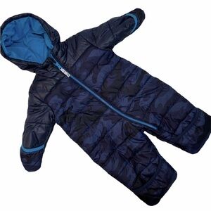Carter's Blue Camo Snowsuit Bunting Baby Boy 6-9 Months